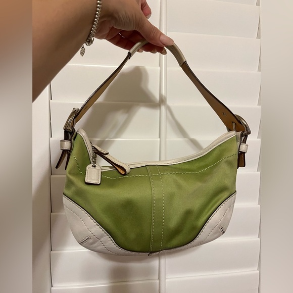 Coach Handbags - Y2K Coach Lime Green and Leather Soho boho shoulder Bag